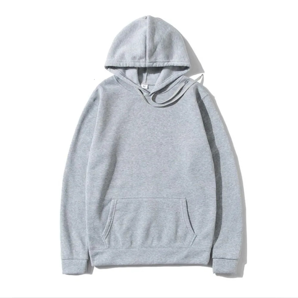 Autumn fashion loose tops solid colour hooded polyester mens sweatshirt simple casual 250605