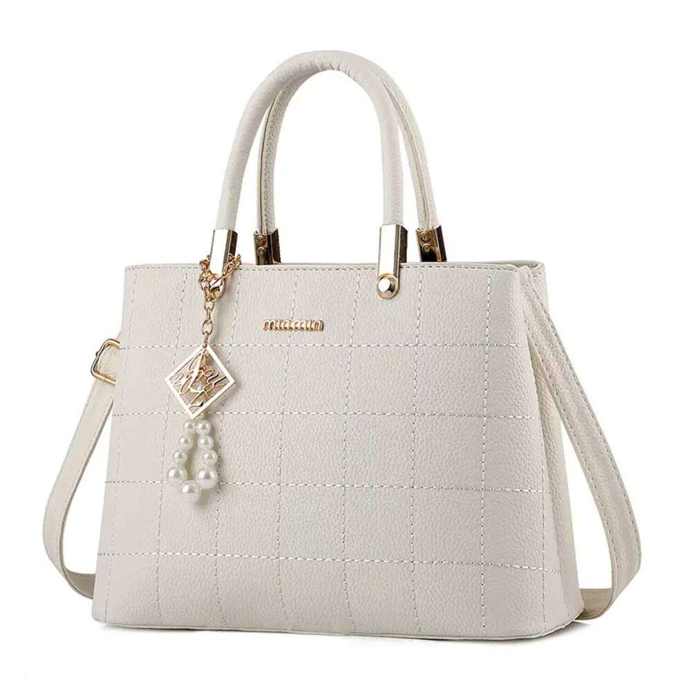 Women's Bags Designer Detail Tote Bag, Women's Fashion Double Handle Purse, Versatile Zipper Shoulder Bag