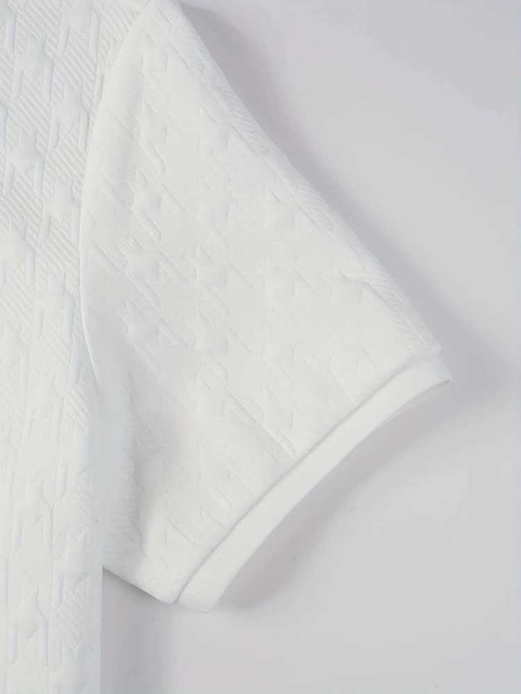 Fashion Mens Polo Shirts 2025 Spring Summer Daily Casual Textured Solid Color Polo Shirt For Men Vintage Short Sleeve Pullovers XJ250605