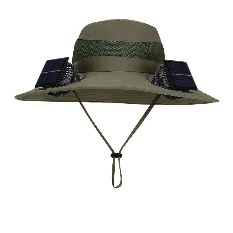 Solar Charging fan Cap hat Outdoor Portable Camping Fishing Hiking Sunscreen Fisherman Hat Solar Fan Cap with Fan Suitable Wide Brim Hats Bucket Hats 