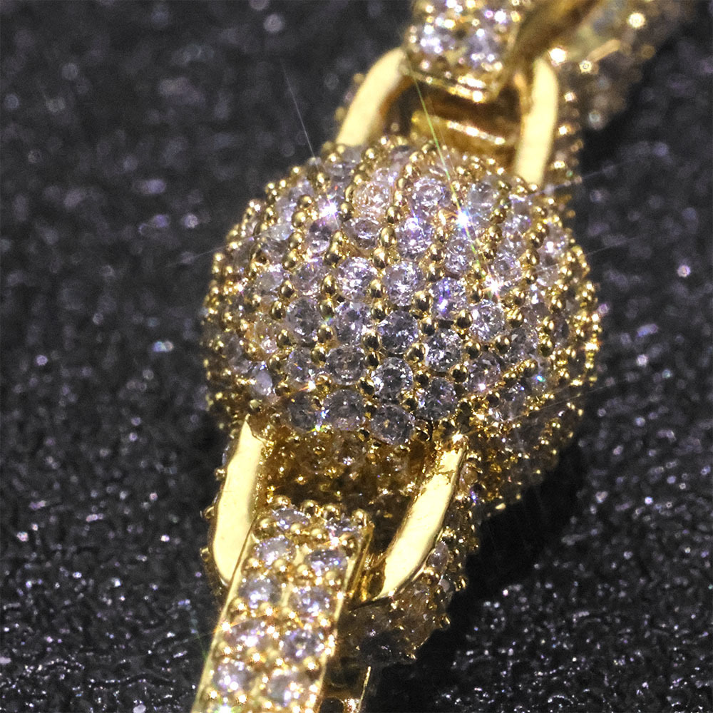 Hip hop 10mm mens bracelet jewelry clover round bead chain accessories Moissanite bracelet