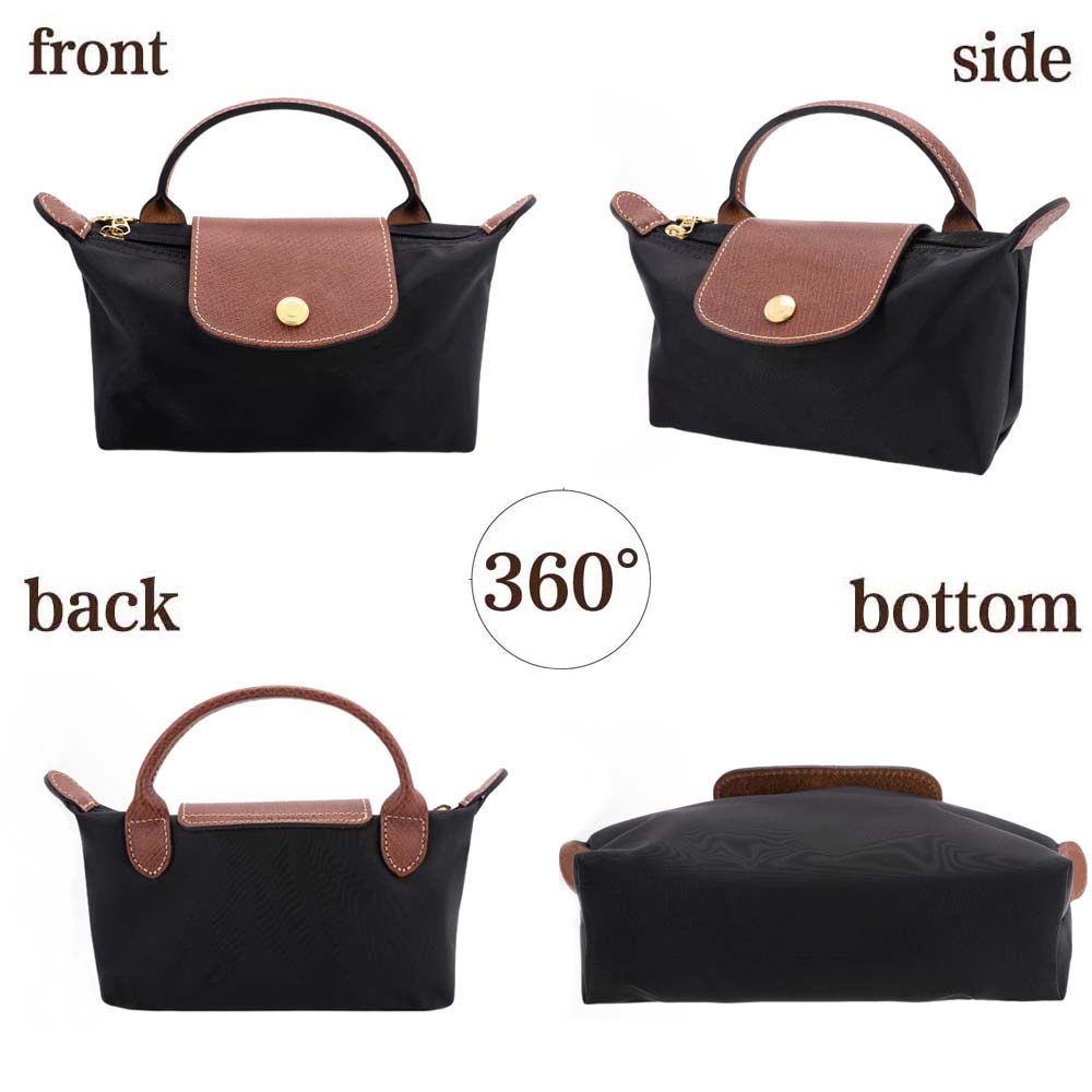 Long Designer Mini Hobos Short Handle Button Zipper Open and Close Recycled Canvas Patchwork Leather Trim Strap Lightweight Durable Clutch Crossbody B