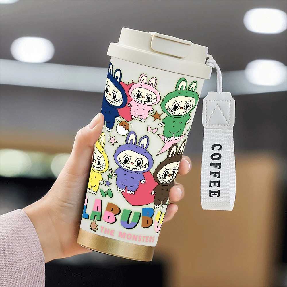 Labubu Periphery Portable Student Water Cup Leakproof Girls Water Bottle New Labubu Anime Supplies Car Labubu Birthday Gifts X2506055