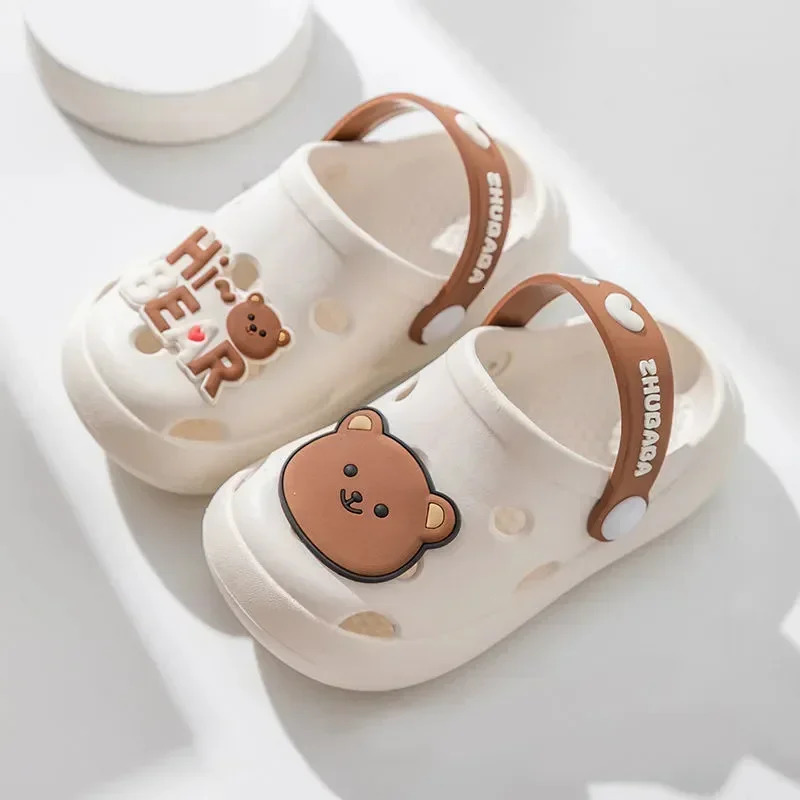 Cartoon Home Slippers Kids Fashion Cute Soft Sole Non-slip Sandals Summer Shoes Baby Unisex PVC Round Head Slippers 250604