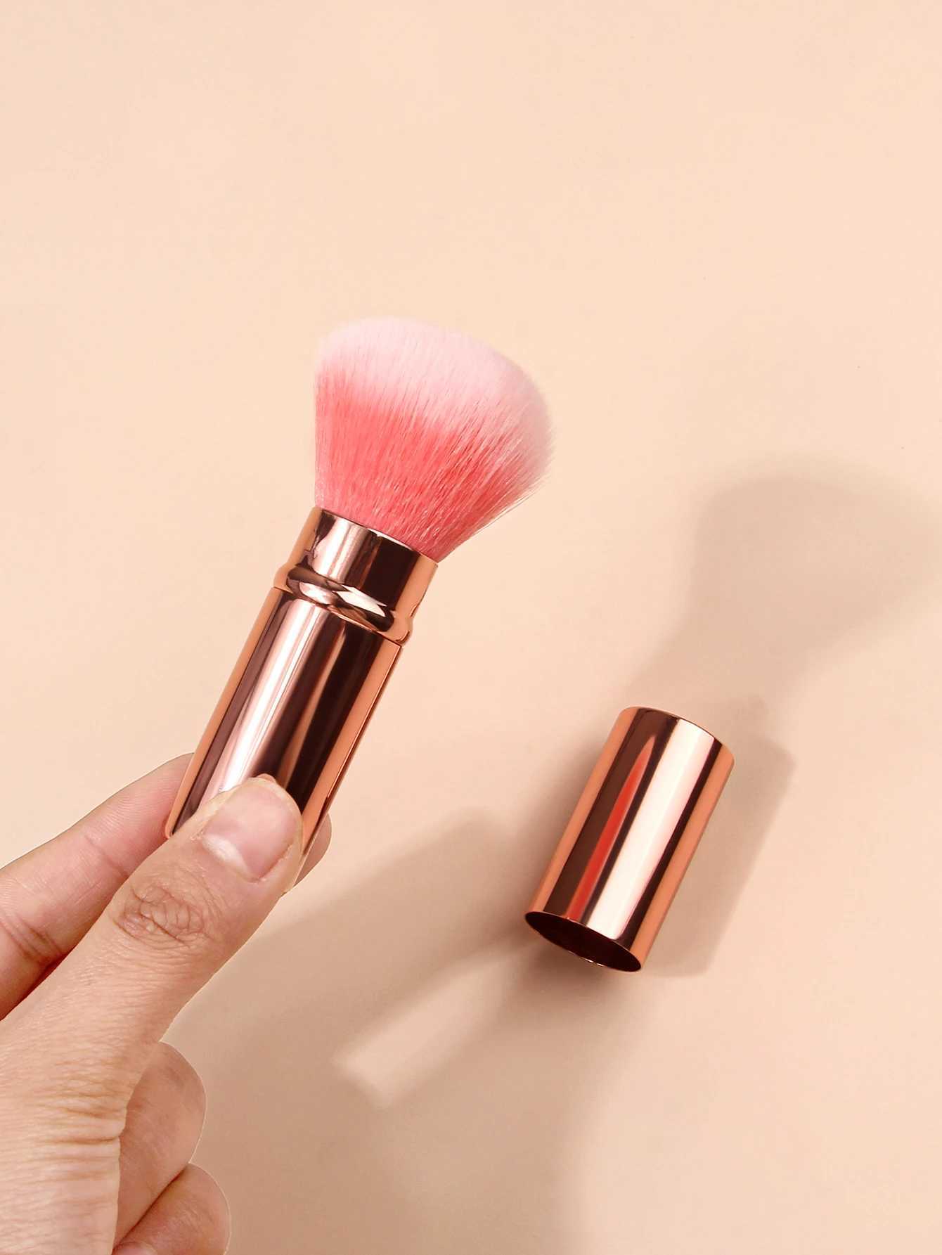 Portable travel Single telescopic Brush Loose Brush Soft B Brush Mushroom Head Powder Setting Brush Multi-functional brush W250605