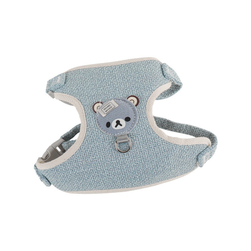 Bear Cartoon Pet Dog Cat Harness and Leash Set - Soft Breathable Adjustable Vest for Small Medium Animals