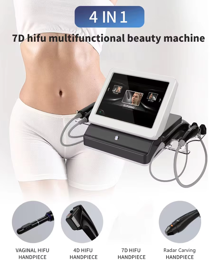 New 4D 7D Vmax Liposonic Hifu Slimming Skin Firming Vaginal Tightening Liposonix 7d Hifu Wrinkle Removal Body Slimming Face Lifting Body Sculpting Fat