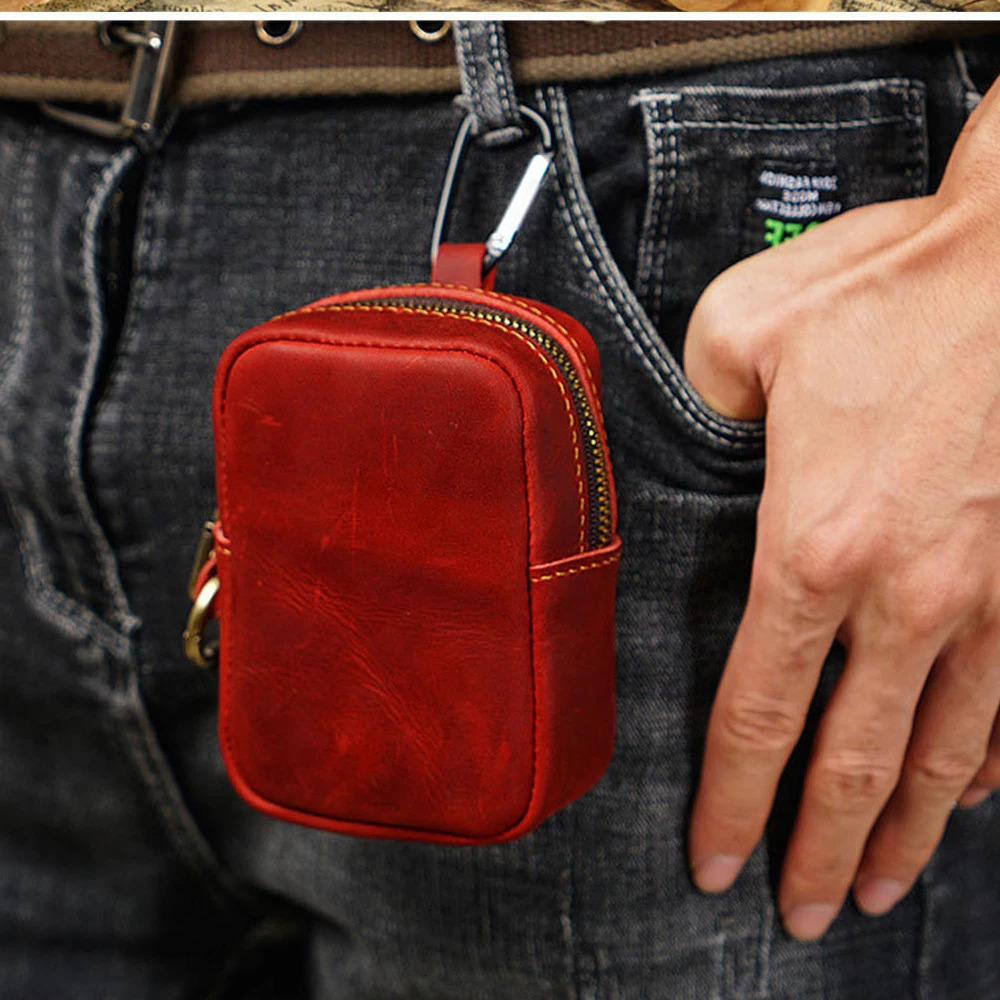 Leather Wallet Card Holder Belt Pouch Running and Outdoor Leisure Bag 250605