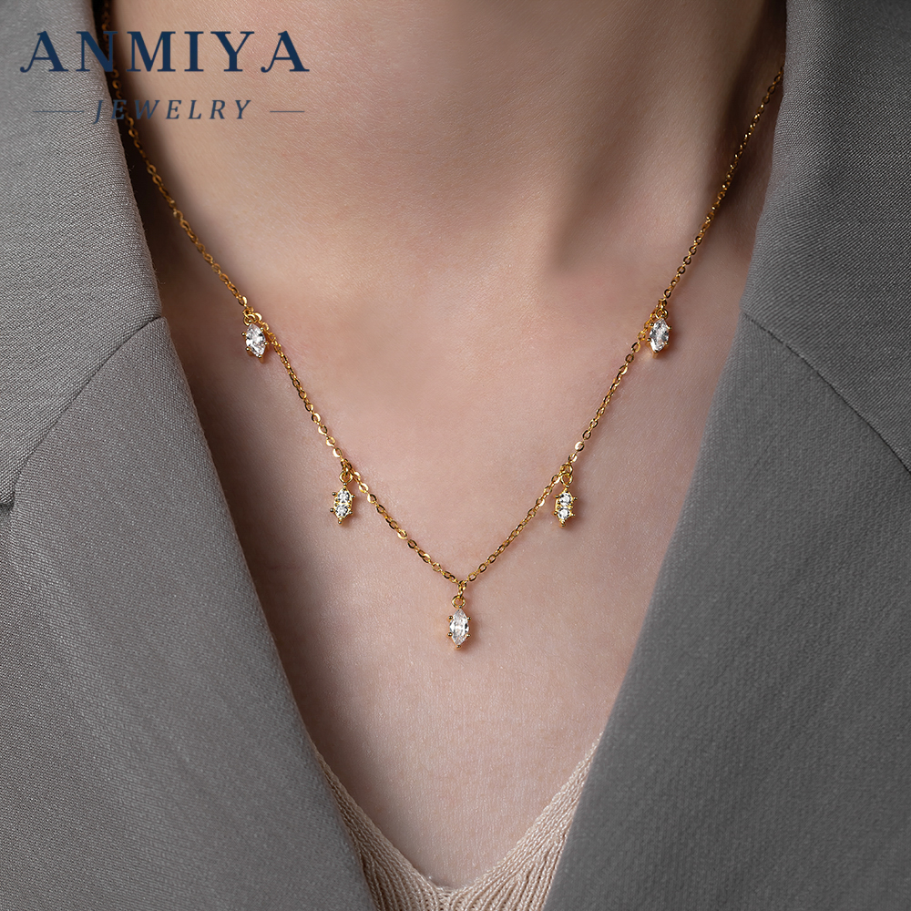 High Polish Sterling Silver Jewelry Durable 925 Necklace with Multi Geometric Pendant Charm for Women's Daily Wear