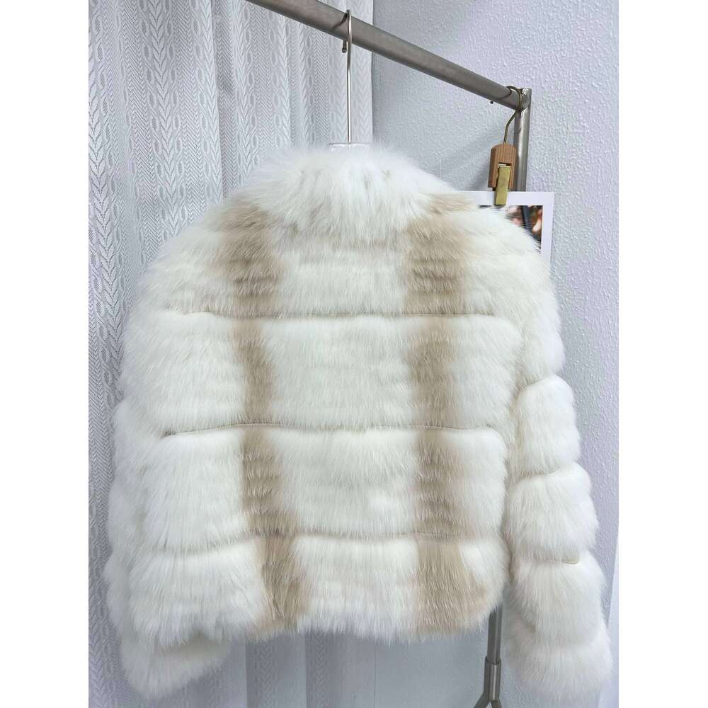 2024 autumn and winter new fox for women young style fur coat short sunset liqueur