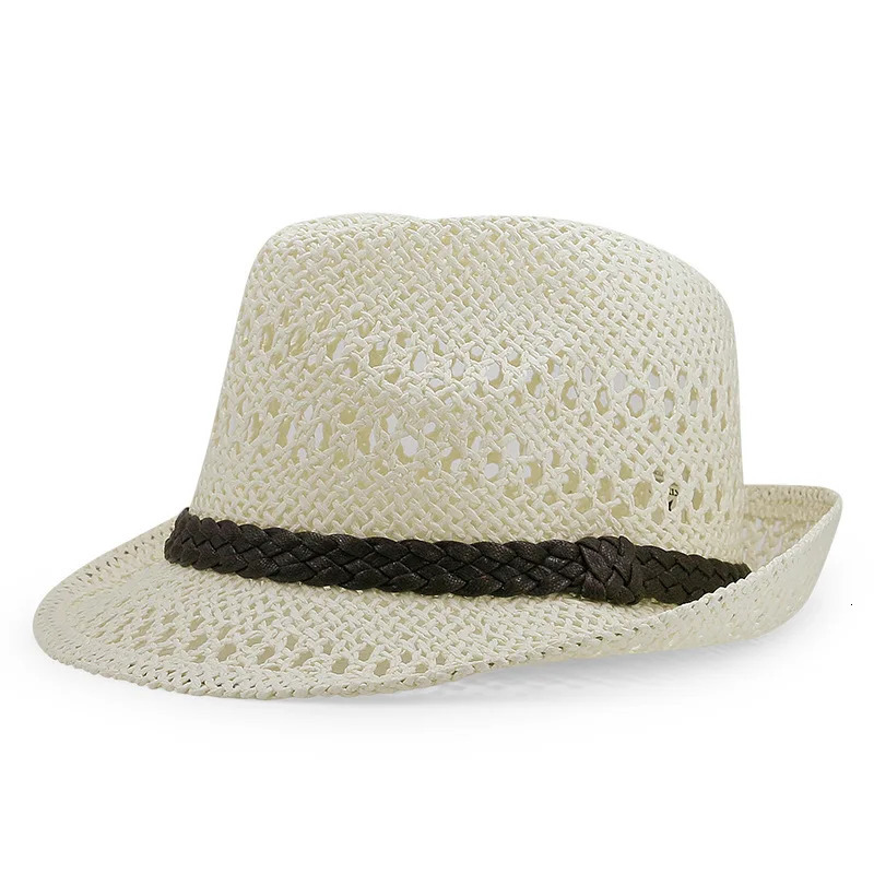 High Quality Paper Straw Hat Women Summer Fashion Sun Cap Dad Jazz Hat Men Cool Fedora 250605