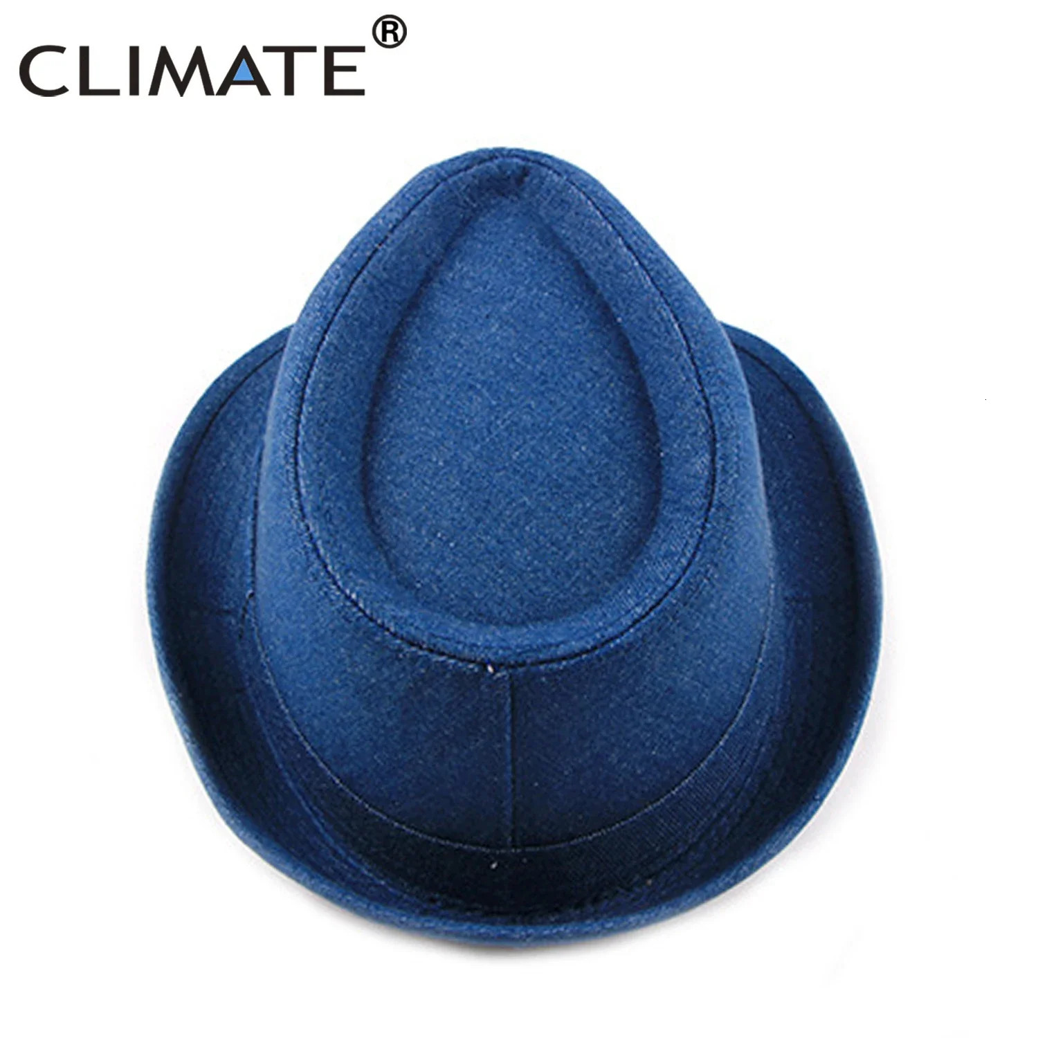 CLIMATE Jeans Denim Fedora Jazz Hat Men Jeans Wear Hats for Man Solid Warm Fedoras Cap Cool Denim Cap Hat Fedora for Men Hat 250605