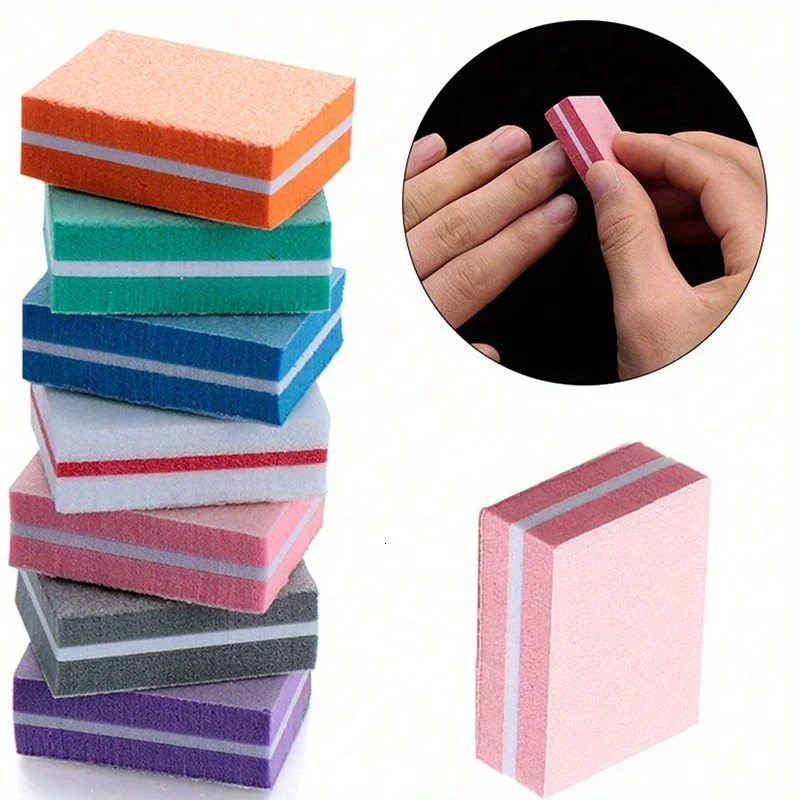 50/100Pcs Mini Buffing Sanding Files Block Pedicure Manicure Care Nail Art Buffer Polish Manicure Pedicure Nail File Tools 250605