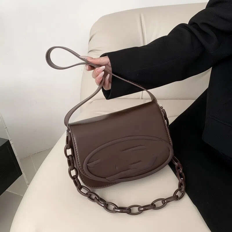 2024 New Trendy Niche Dingdang Black Small Square Soft Leather Handbag Stylish Versatile Shoulder Underarm Women's Bag