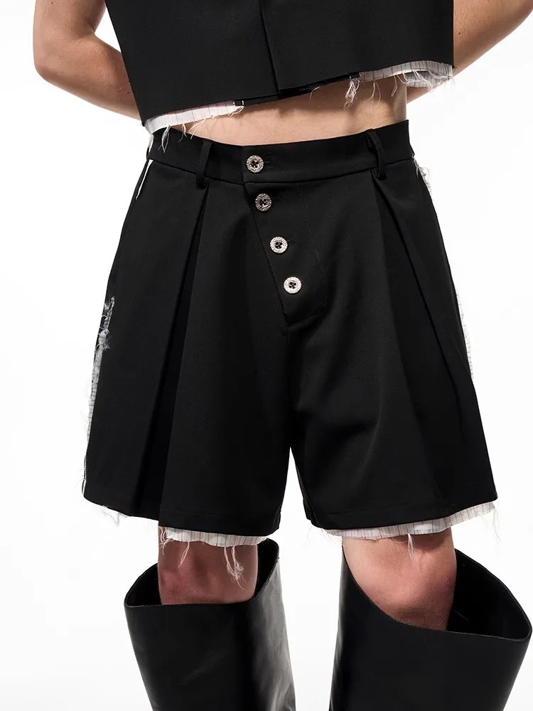Mauroicardi Spring Summer Soft Color Block Patchwork Shorts for Men with High Waist Short y ner Emo 2 Clothes 250604