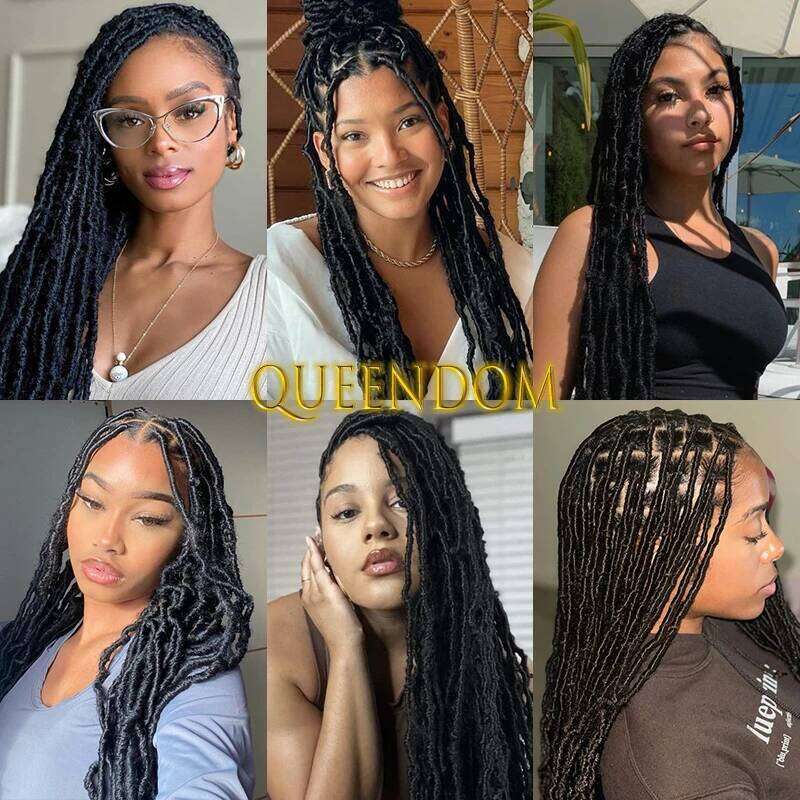 40 Inch Jumbo Braids Synthetic Women Passion Twist Distressed Butterfly Locs Braid Full Lace Box Braided Pre Looped Wig
