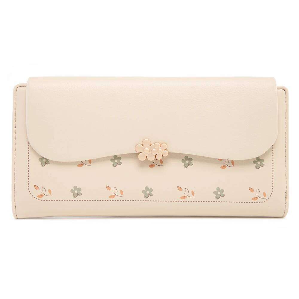 Women's long wallet Korean PU printed zipper buckle folding clutch bag multi-card fashion everything street popular preppy stude
