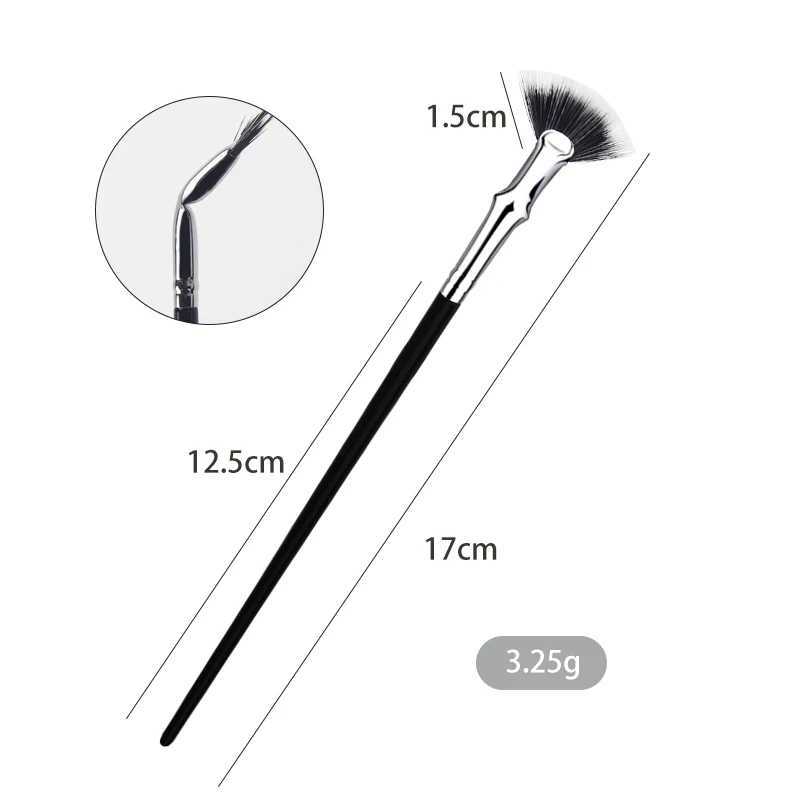 1/2pcs Fan-shaped Eyelash Brush Bent Lash Extension Makeup Brush With Protective Sleeve Mini Highlight Powder Smudge Beauty Tool W250605