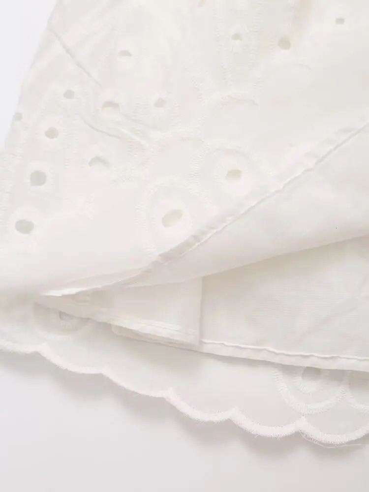 TRAF Women Summer Fashion Belt Ornaments Hollow ed Dress Chic Lapel Casual Mini Skirt Vestidos Mujer 250604