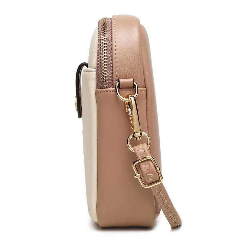 Spring summer new mobile phone bag female Japanese and South Korean PU soft small fresh high-grade fashion zipper large