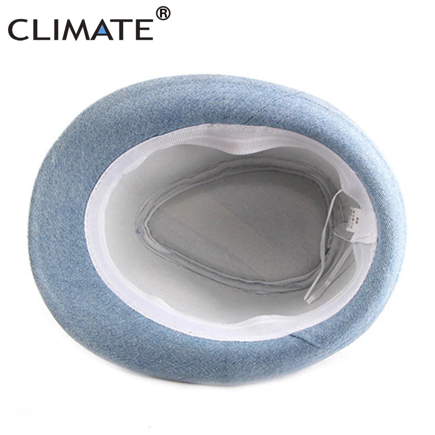 CLIMATE Jeans Denim Fedora Jazz Hat Men Jeans Wear Hats for Man Solid Warm Fedoras Cap Cool Denim Cap Hat Fedora for Men Hat 250605
