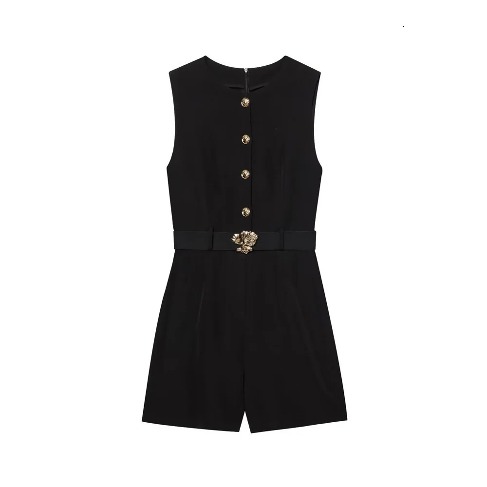 Womens Casual Elegant Fashion n with European and American Style Belt Crepe Silk jumpsuit 250604