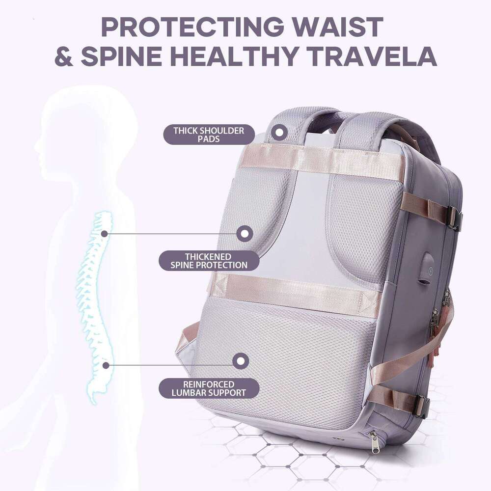 Vacuum Large Travel For Women, 40L Airback Compression Airplane Carry On Backpack Business Laptop Bag