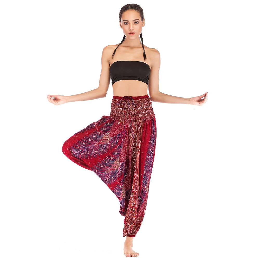Bohemian Pants Women Pantalones Mujer Hippie High Waist Rayon Harem Baggy Boho Yoga Beach Wear For Printed Feminine Calca 250604