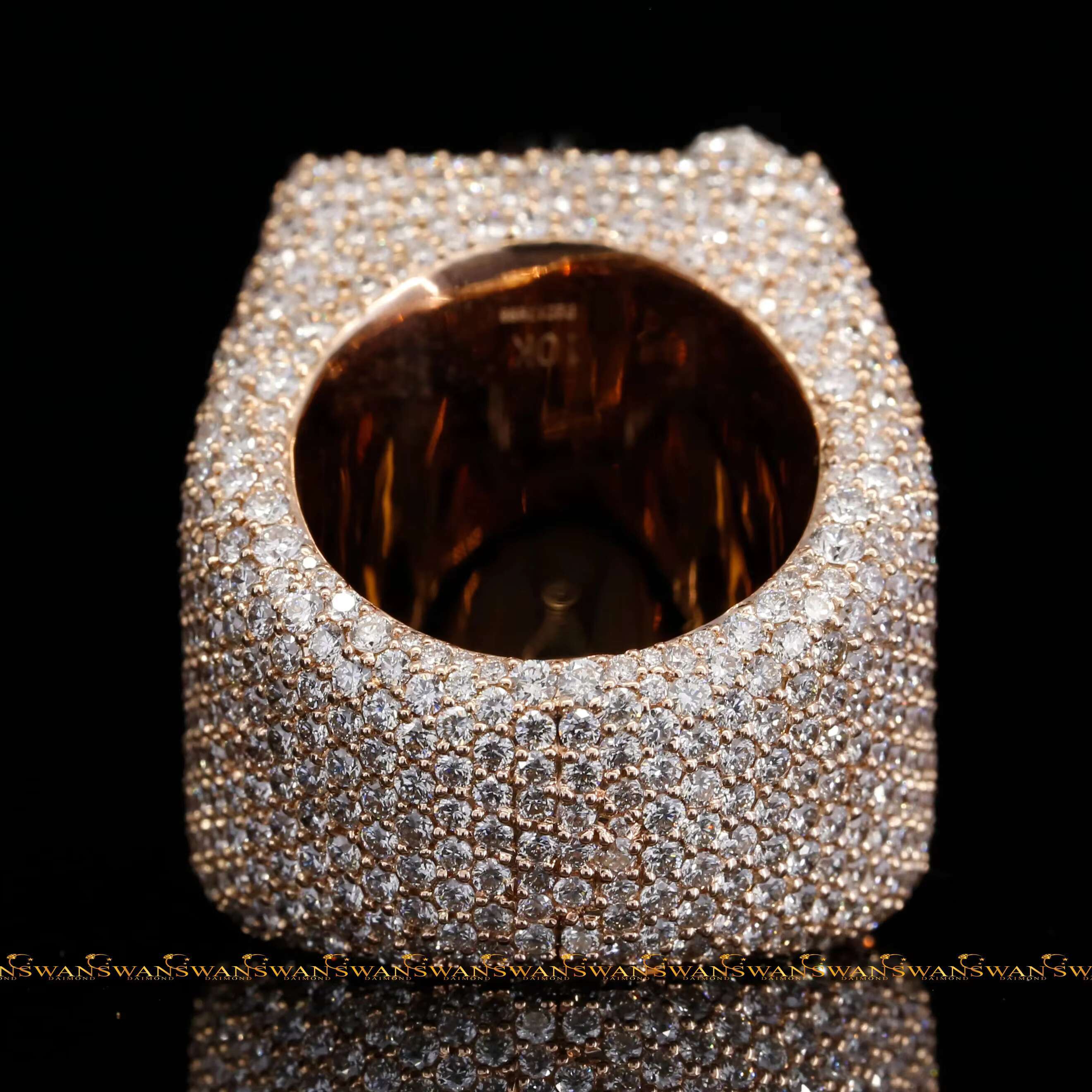 Hip Hop Round and Emerald Cut VVs Original Moissanite Diamonds Iced Out 7 Number Luxury 925 Silver Ring for Men