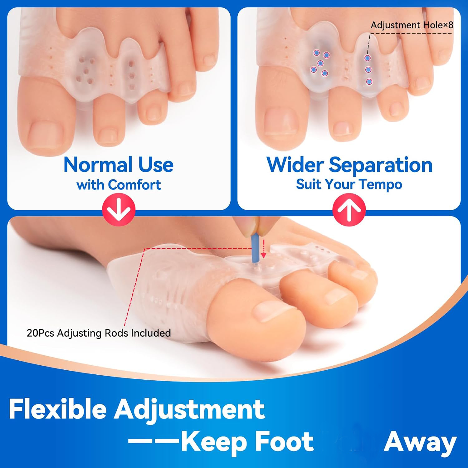 Toe Separators Correcting Bunions and Restoring Toes to Their Original Shape For Men and Women - Toe Spacers Bunion Corrector