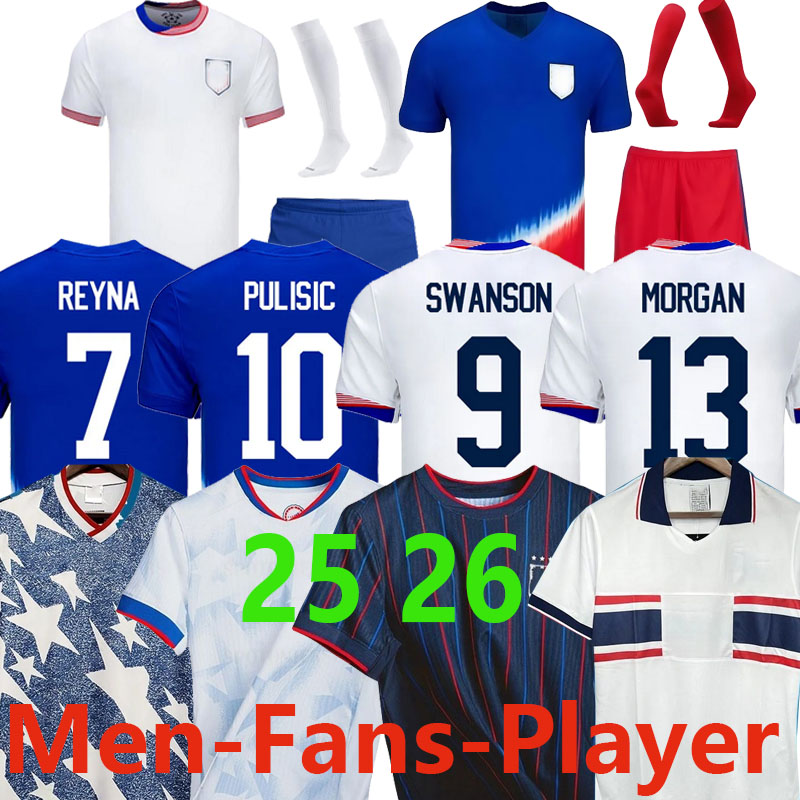2025 PULISIC MCKENNIE Football Jersey ERTZ ALTIDORE PRESS WOOD MORGAN LLOYD 2025 2026 America Football Shirt United States Camisetas USA USMNT PLAYER Men Kit