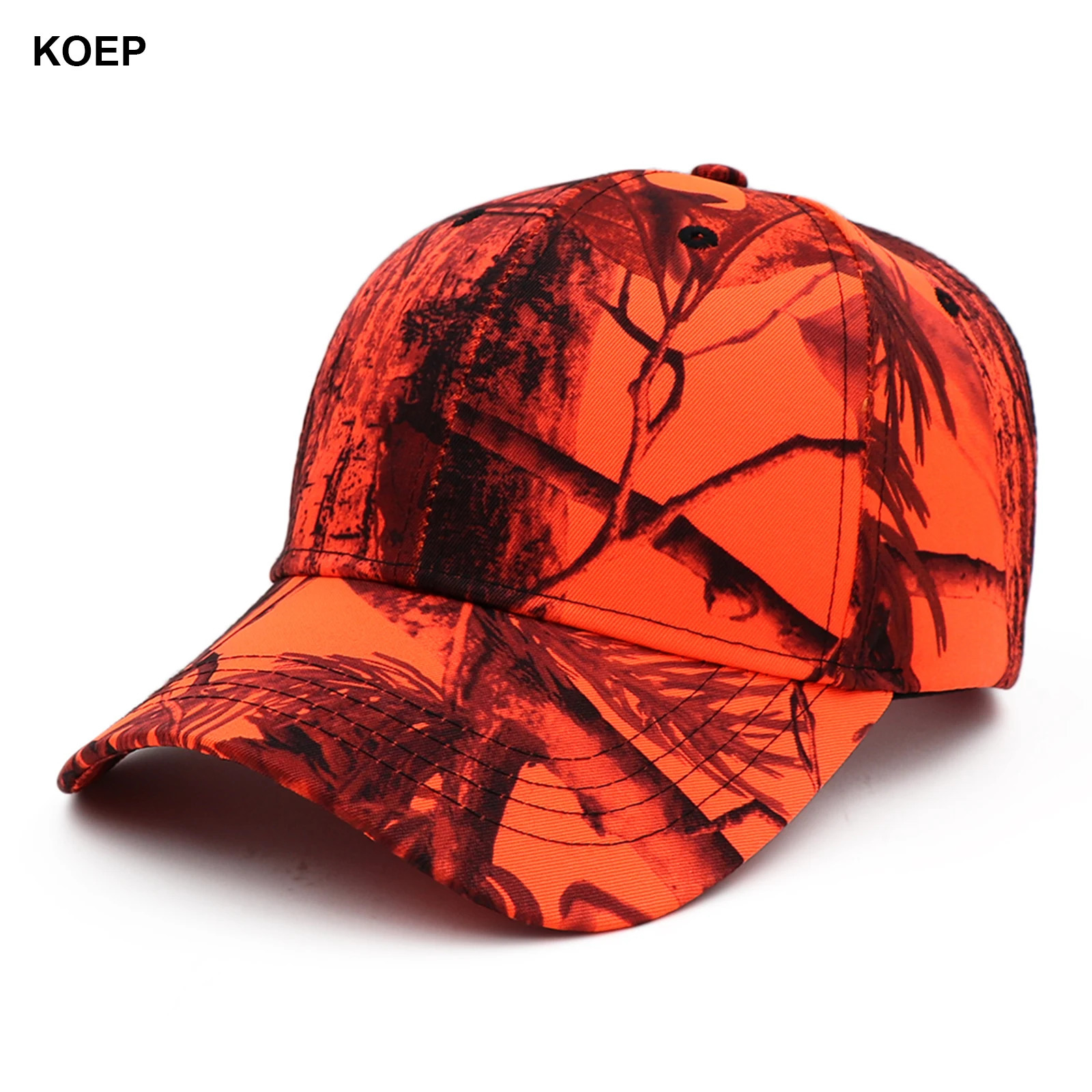 KOEP Jungle Tree Orange Camouflage Cotton Dad Hat Outdoor Fishing Baseball Cap Hunting Hat KBRT5 250603
