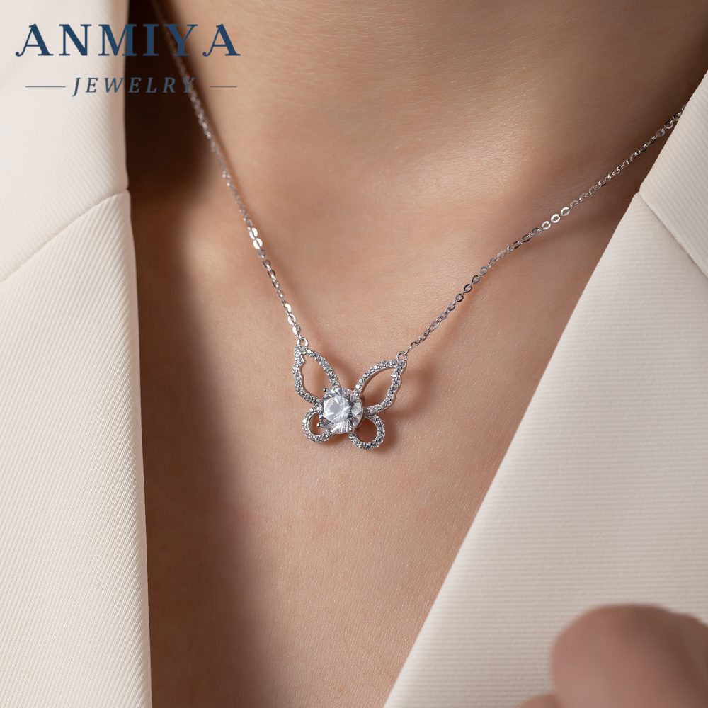 Hot Sales Mama Women's S925 Silver Jewelry Charm Butterfly Pattern Necklace Jewelry