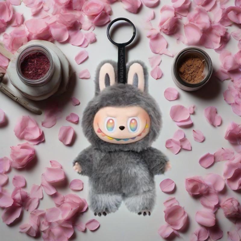 Cute plush rabbit clothing pendant gradient color cartoon keychain big eyes doll backpack jewelry trend handmade
