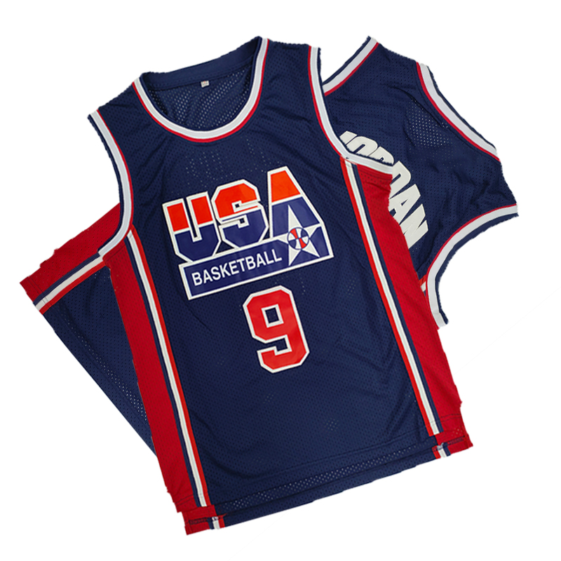 Men 9 Blue Embroidered Polyester Sports Basketball Jersey, Crew Neck Loose Fit Basketball Tank Top For Daily And Training Wear