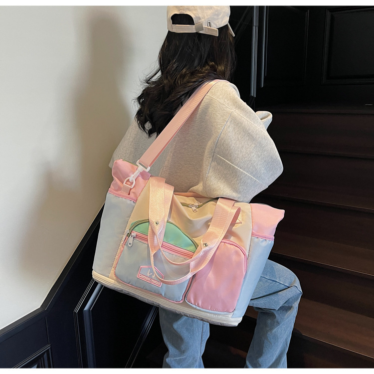 Free Shipping Designer Bag Large Capacity Contrasting Color Outdoor Lightweight Fitness Bag Business Travel Luggage Single Shoulder Crossbody Tote Bag