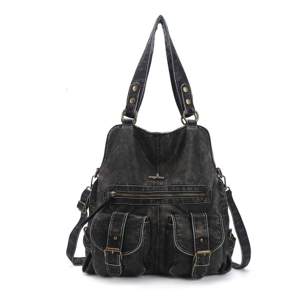 Vintage Women Handbags Satchel Top-handle Handbag PU Shoulder Dumpling Fashion Multi-pockets Crossbody Bag