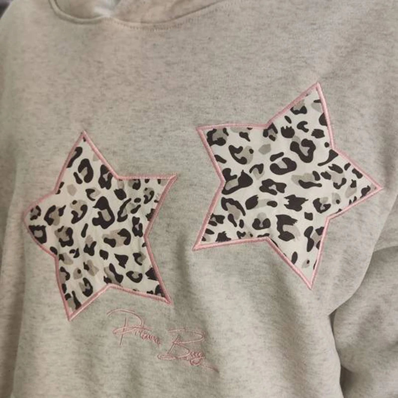 Unisex Spring Star ed Casual Hoodie Versatile Loose Fit Comfortable Streetwear Hooded Sweatshirt for Men And Women 250604