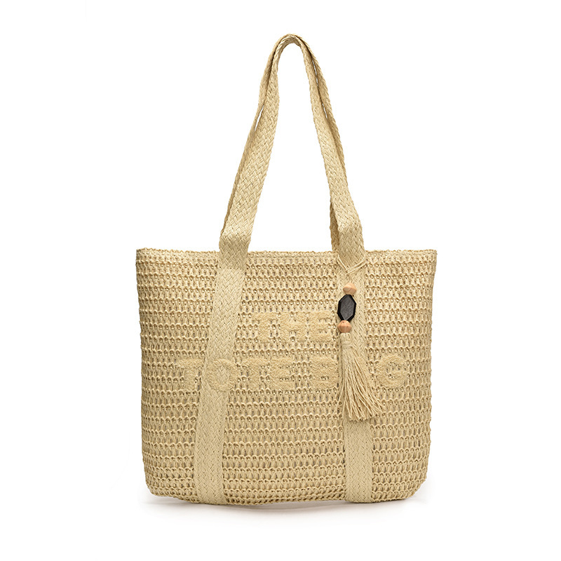 Free Shipping Designer Bag High Looks Summer New Versatile Commuter Bag With Large Capacity Single Shoulder Fashionable Grass Tote Woven Armpit Handle