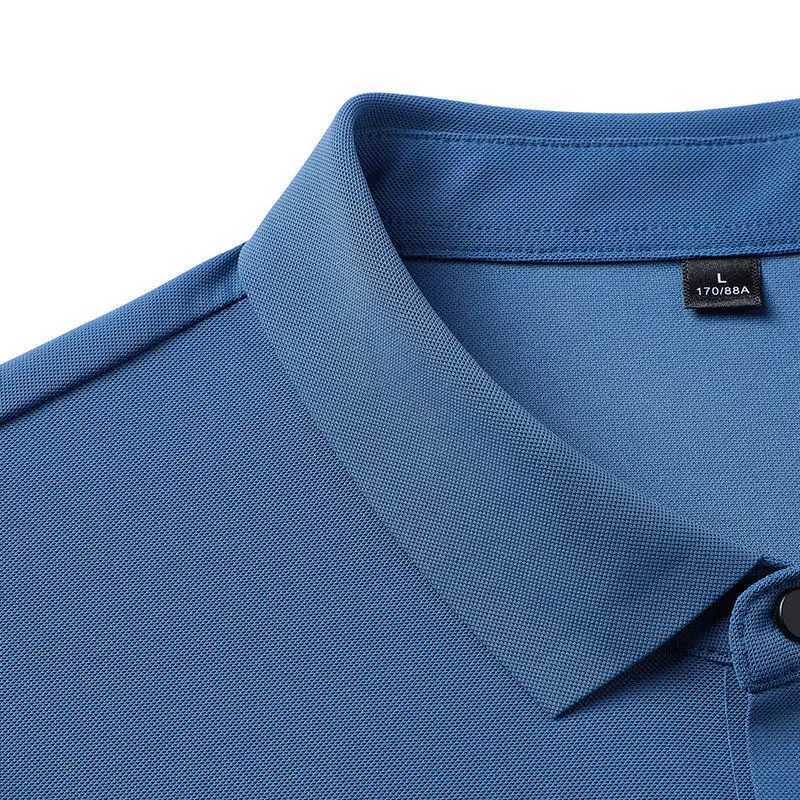 Ice Silk Traceless T-shirt Mens Light Business Solid Color Half Sleeve Top Silk Smooth Breathable Traceless POLO Shirt XJ250605