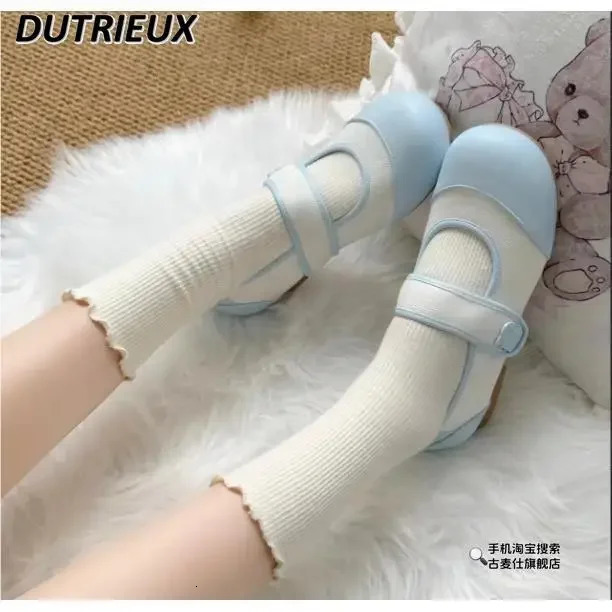 Japanese Round Head Flat Sole Lo Jk Uniform Flats for Ladies Spring Autumn Original Lolita Style Mary Jane Womens Shoes Cute 250603