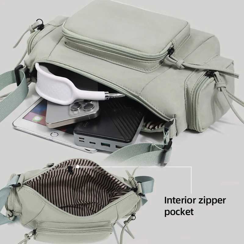 Women Shoulder Bag Multi-Pockets Crossbody Bags Waterproof Sling Pack Work Commute Daypack Underarm Tote Motorcycle Packs XJ250605