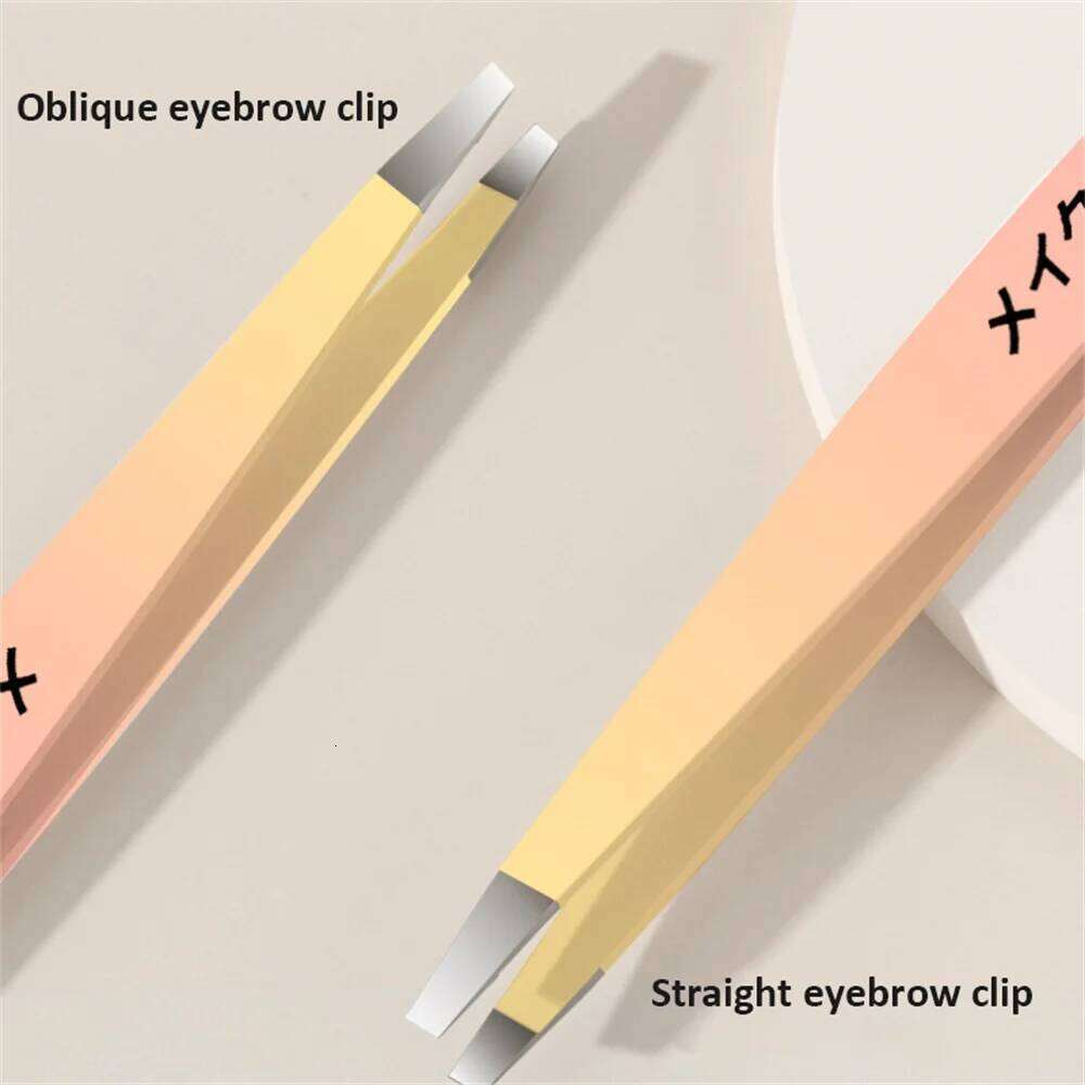 Painless Eyebrow Tweezer Colorful Beauty Fine s Puller Stainless Steel Slanted Eye Brow Clips Removal Makeup Tools free shipping
