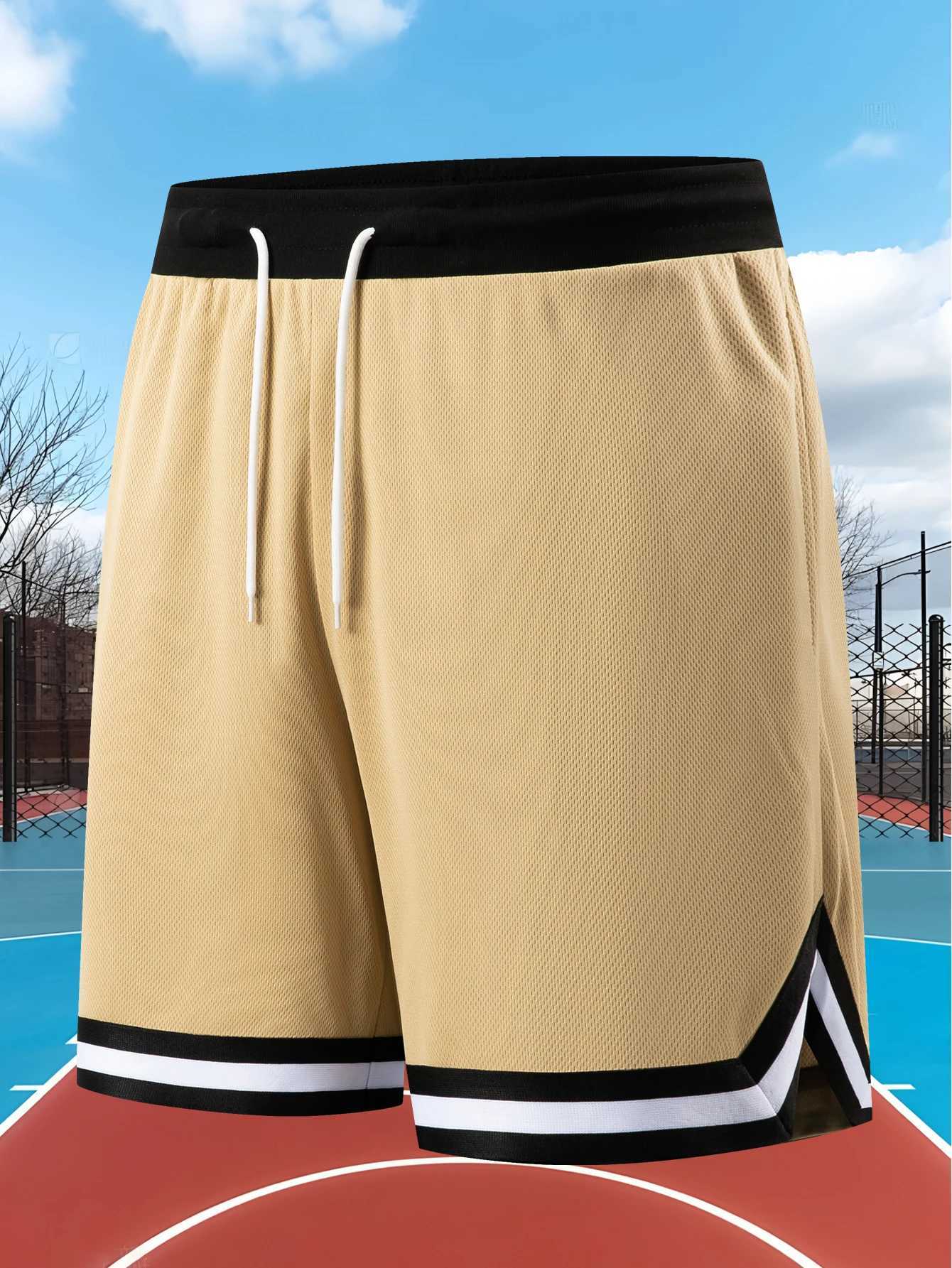 Summer Sports Shorts Mens Casual Five-point Pants Trend Loose Basketball Outer Wear Big Pants Mesh Thin Section XJ250605
