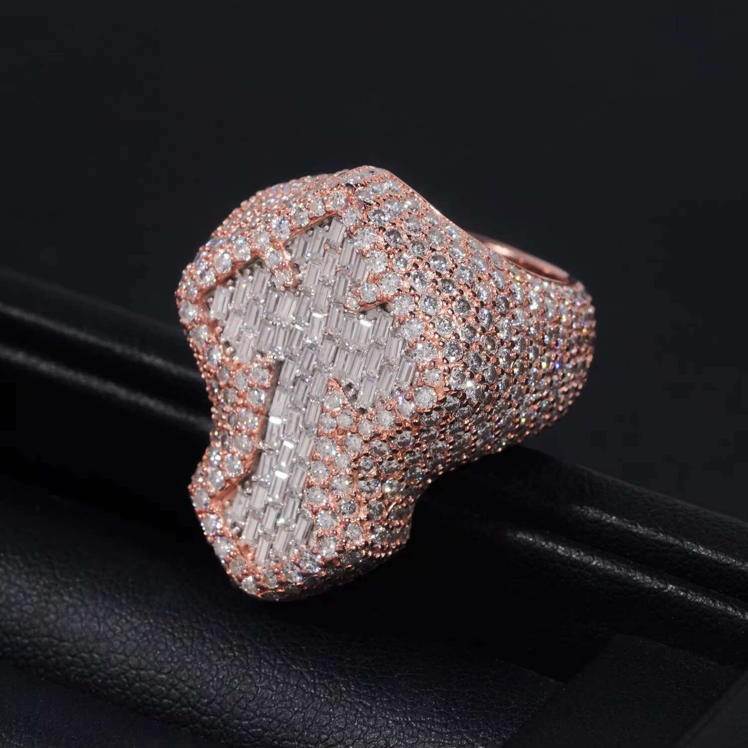 Hip Hop Style Hot Sale VVS Moissanite Men Diamond Cross Rings 925 Silver Ice Out Ring