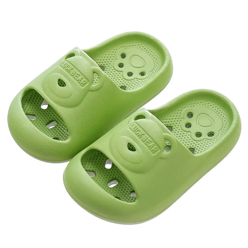 Childrens Slippers Boys and Girls Summer Slippers Non-slip Bathroom Home Slippers Baby Leaky Hollow Sandals 250604