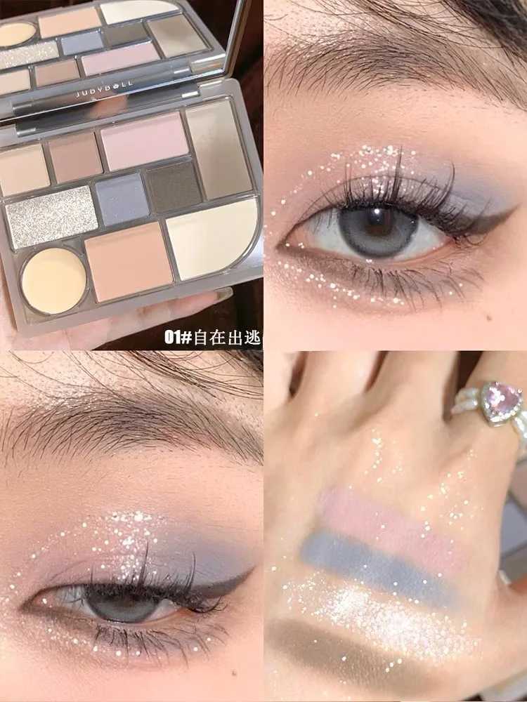 Judydoll 0 Color Eyeshadow Multipurpose Palette Blush Highlight Contour All-in-One Matte Pearlescent Eye Glitter Makeup W250605