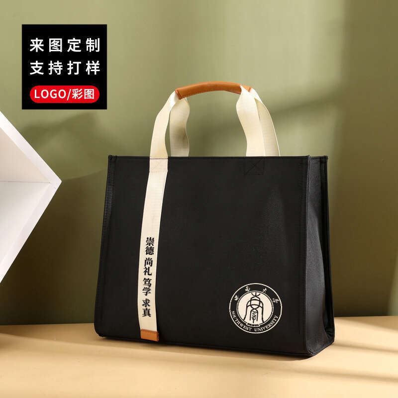 Oxford Briefcase Exhibition Canvas Large Capacity Crossbody Handbag Shopping Meeting Gift Bag