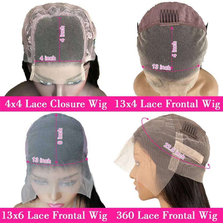 HD 13x4 Kinky Straight Front 4C Edges Yaki Curly Glueless Lace Frontal Wig Pre Plucked 100% Human Hair