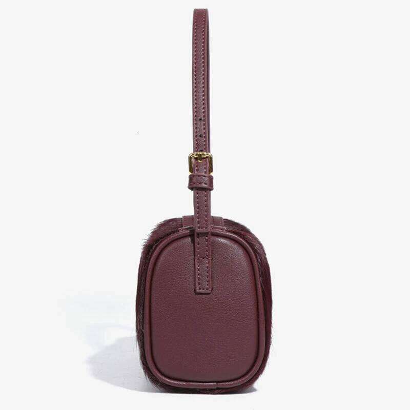 Genuine Leather Horsehair Underarm Bags For Women Designer Handbags Purses 2025 New In Vintage Barrel Shoulder Crossbody